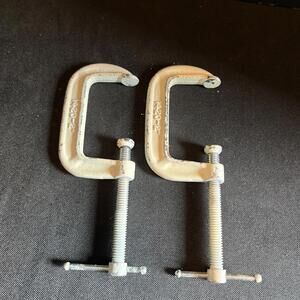 Set of 2 C Clamps Vintage Heavy Duty Adjustable 2 1/2 Inch 1420-2”
